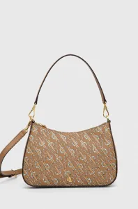 Kožená kabelka Lauren Ralph Lauren hnedá farba #8733946