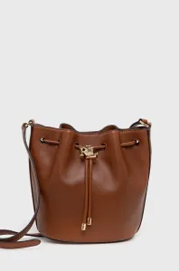 Kožená kabelka Lauren Ralph Lauren hnedá farba #246359