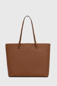 Kožená kabelka Lauren Ralph Lauren hnedá farba #9079750
