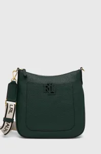 Kožená kabelka Lauren Ralph Lauren zelená farba #8736374
