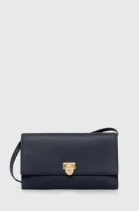 Kožená listová kabelka Lauren Ralph Lauren tmavomodrá farba #6722990