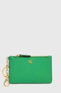 Kožená peňaženka Lauren Ralph Lauren dámsky, bordová farba