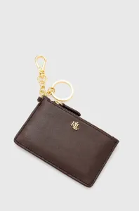 Kožená peňaženka Lauren Ralph Lauren dámsky, hnedá farba #8920501