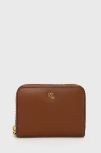 Kožená peňaženka Lauren Ralph Lauren dámsky, hnedá farba #245829