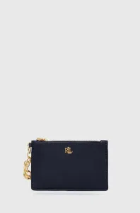 Kožená peňaženka Lauren Ralph Lauren dámsky, tmavomodrá farba #4240696