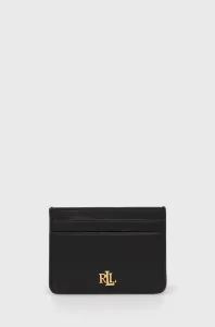 Kožené puzdro na karty Lauren Ralph Lauren dámsky,čierna farba,432876732001