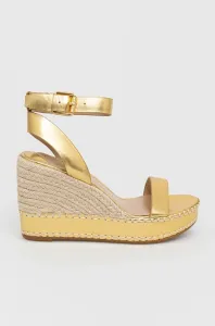 Kožené sandále Lauren Ralph Lauren 802898505001 dámske, zlatá farba, na kline #6714492