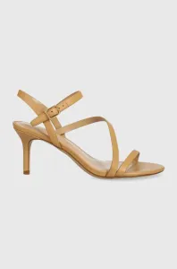 Kožené sandále Lauren Ralph Lauren Landyn béžová farba #224133