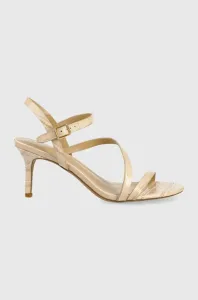 Kožené sandále Lauren Ralph Lauren Landyn béžová farba #229344
