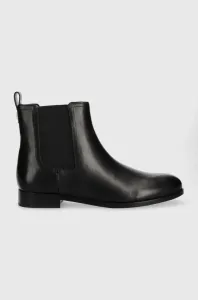 Kožené topánky chelsea Lauren Ralph Lauren Brylee dámske, čierna farba, na plochom podpätku, 802908354001