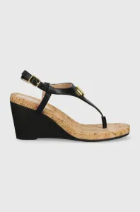 Sandále Lauren Ralph Lauren 802898612001 dámske, čierna farba, na kline #8202584