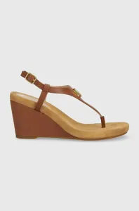 Sandále Lauren Ralph Lauren Jeannie dámske, hnedá farba, na kline, 802784574008 #7521295