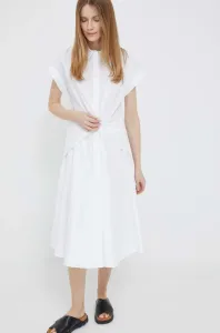 Šaty Lauren Ralph Lauren biela farba, midi, áčkový strih #8464947