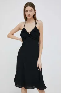 Šaty Lauren Ralph Lauren čierna farba, midi, áčkový strih #8692239