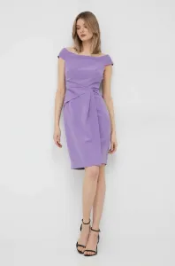 Šaty Lauren Ralph Lauren fialová farba, mini, priliehavá #6227531