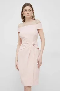 Šaty Lauren Ralph Lauren ružová farba, mini, priliehavá #6217565