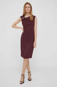 Šaty Lauren Ralph Lauren bordová farba, mini, priliehavá