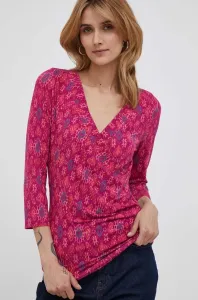 Tričko s dlhým rukávom Lauren Ralph Lauren ružová farba