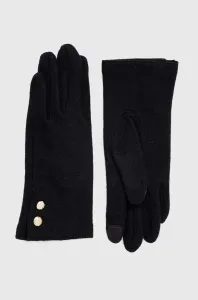 Vlnené rukavice Lauren Ralph Lauren dámske, čierna farba #8804479