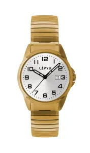 Pánske hodinky s naťahovacím remienkom  Lavvu 0025, Stockholm Big Gold