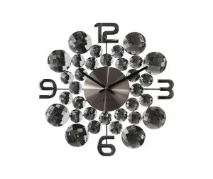 Nástenné hodiny LAVVU LCT1031 CRYSTAL Jewel, Antracit, 34 cm #3441828