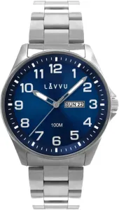 Pánske hodinky z nehrdzavejúcej ocele Lavvu 0141 so svietiacimi číslami, BERGEN Blue