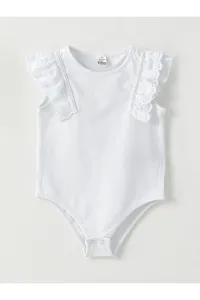 LC Waikiki Crew Neck Short Sleeve Basic Baby Girl Snap Snap Bodysuit #8999970