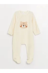 LC Waikiki Baby Crew Neck Long Sleeve Embroidery Detail Baby Boy Jumpsuit