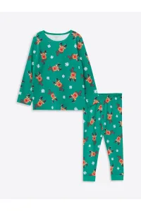 LC Waikiki Christmas Themed Baby Boy Pajamas Set with Elastic Waist