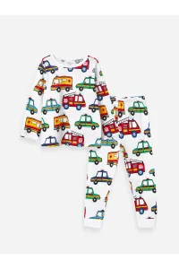 LC Waikiki Crew Neck Long Sleeve Patterned Baby Boy Pajamas Set