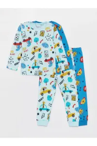 LC Waikiki Crew Neck Long Sleeve Printed Baby Boy Pajamas Set 2-Pack
