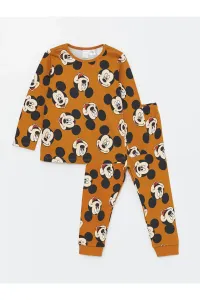 LC Waikiki Crew Neck Mickey Mouse Printed Baby Boy Pajamas Set