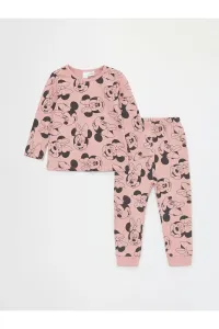 LC Waikiki Crew Neck Minnie Mouse Printed Baby Girl Pajamas Set