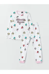 LC Waikiki Crew Neck Minnie Mouse Printed Long Sleeve Girls' Pajamas Set