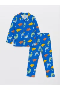 LC Waikiki Shirt Collar Long Sleeve Patterned Baby Boy Pajama Set