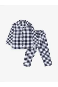LC Waikiki Shirt Collar Long Sleeve Plaid Baby Boy Pajamas Set