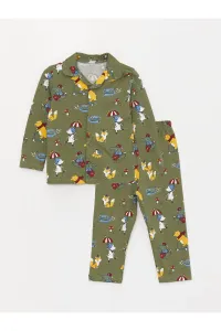 LC Waikiki Shirt Collar Long Sleeve Printed Baby Boy Pajama Set