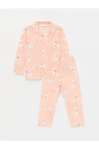 LC Waikiki Shirt Collar Long Sleeve Printed Baby Girl Pajamas Set