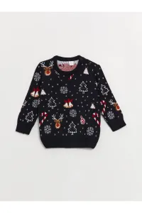 LC Waikiki Crew Neck Long Sleeve Christmas Themed Baby Boy Knitwear Sweater