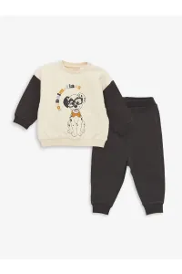 LC Waikiki Crew Neck Long Sleeve Printed Baby Boy Sweatshirt and Trousers 2-Piece Set
