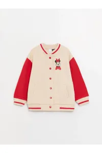 LC Waikiki College Collar Long Sleeve Minnie Mouse Printed Baby Girl Bomber Jacket