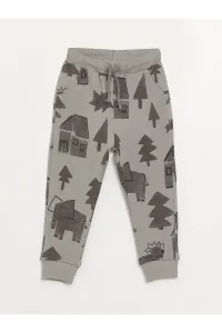 LC Waikiki Baby Boy Tracksuit Bottoms with an Elastic Printed Waist