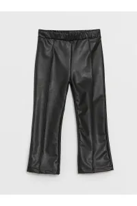 LC Waikiki Baby Girl's Leather Look Pants with Elastic Waist