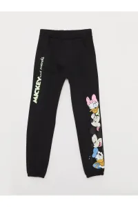 LC Waikiki Mickey and Friends Printed Girl Jogger Sweatpants with an Elastic Waist