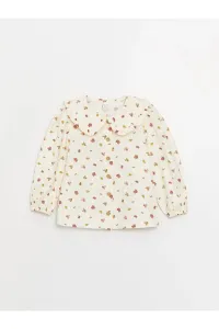 LC Waikiki Baby Girl Shirt with Long Sleeves, Patterned Baby Collar