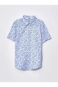 LC Waikiki Boy's Patterned Short Sleeve Gabardine Shirt #8999352