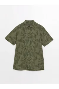 LC Waikiki Men's Regular Fit Short Sleeve Patterned Poplin Shirt