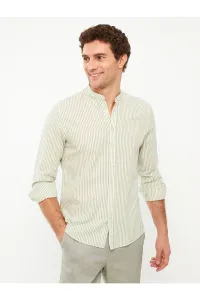 LC Waikiki Men's Regular Fit Long Sleeve Striped Linen Shirt