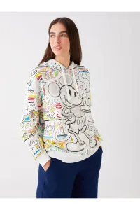 LC Waikiki Women's Mickey Mouse Printed Long Sleeve Oversize Hoodie