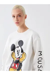 LC Waikiki XSIDE Crew Neck Mickey Mouse Printed Long Sleeve Women's Oversize Sweatshirt